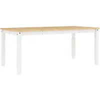 vidaXL Eettafel Corona 180x90x75 cm massief grenenhout wit