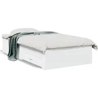 vidaXL Bedframe met lades bewerkt hout wit 90x190 cm
