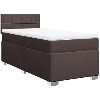 vidaXL Boxspring met matras stof donkerbruin 90x200 cm