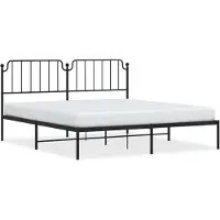 vidaXL Bedframe met hoofdbord metaal zwart 183x213 cm