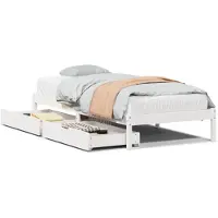 vidaXL Bedframe zonder matras massief grenenhout wit 90x190 cm