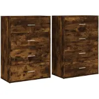 vidaXL Dressoirs 2 st 60x31x84 cm bewerkt hout gerookt eikenkleurig