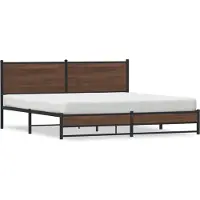 vidaXL Bedframe zonder matras metaal bruin eikenkleur 180x200 cm