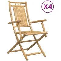 vidaXL Opklapbare stoelen, 4 stuks, 53x66x99 cm, bamboe
