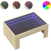 vidaXL Salontafel met Infinity LED 70x50x30 cm sonoma eikenkleurig