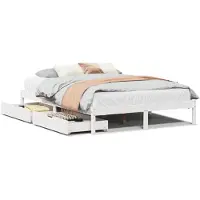 vidaXL Bedframe zonder matras massief grenenhout wit 120x200 cm