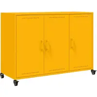 vidaXL Dressoir 100,5x39x72 cm staal mosterdgeel