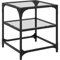 vidaXL Salontafel met transparant glazen blad 40x40x45 cm staal