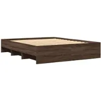 vidaXL Bedframe zonder matras bewerkt hout bruin eikenkleur 150x200 cm