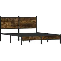 vidaXL Bedframe zonder matras metaal gerookt eikenkleurig 150x200 cm