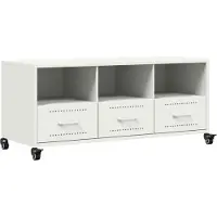 vidaXL Tv-meubel 100,5x39x43,5 cm staal wit