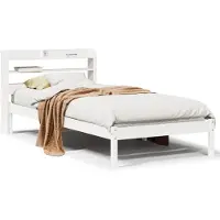 vidaXL Bedframe zonder matras massief grenenhout wit 90x200 cm