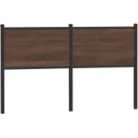 vidaXL Vervangend hoofdbord 150 cm bewerkt hout en staal bruin eikenkleurig