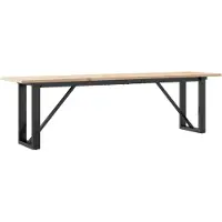 vidaXL - Salontafel - O-frame - 160x40x45 - cm - massief - grenenhout - en - staal