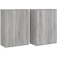 vidaXL Dressoirs 2 st 60x31x84 cm bewerkt hout grijs sonoma eikenkleur
