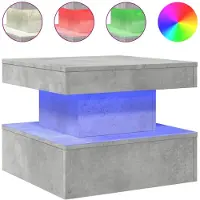 vidaXL Salontafel met LED-verlichting 50x50x40 cm betongrijs