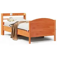 vidaXL Bedframe zonder matras massief grenenhout wasbruin 100x200 cm