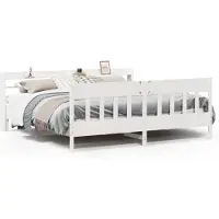 vidaXL Bedframe zonder matras massief grenenhout wit 180x200 cm