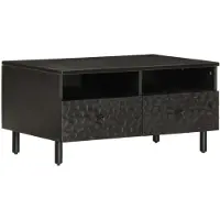vidaXL Salontafel 80x54x40 cm massief mangohout zwart