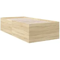 vidaXL Bedframe bewerkt hout sonoma eikenkleurig 75x190 cm