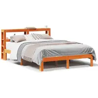 vidaXL Bedframe zonder matras massief grenenhout wasbruin 140x200 cm