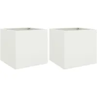 vidaXL Plantenbakken 2 st 49x47x46 cm staal wit