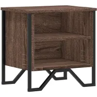 vidaXL Nachtkastje 40x30x40 cm bewerkt hout bruin eikenkleur