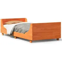 vidaXL Bedframe zonder matras massief grenenhout wasbruin 90x200 cm