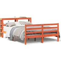 vidaXL Bedframe zonder matras massief grenenhout wasbruin 150x200 cm