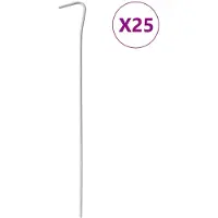 vidaXL Tentharingen 25 st Ø3 mm 23 cm gegalvaniseerd staal