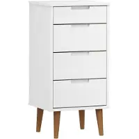 vidaXL Ladekast MOLDE 40x35x82 cm massief grenenhout wit