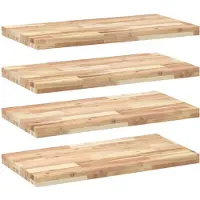 vidaXL Wandschappen 4 st zwevend 60x40x4 cm onbehandeld acaciahout