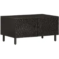 vidaXL Salontafel 80x50x40 cm massief mangohout zwart