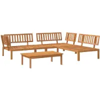 vidaXL 4-delige Loungeset pallet massief acaciahout