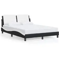 vidaXL Bedframe zonder matras "Zadar" kunstleer zwart en wit 140x200 cm