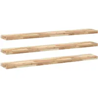 vidaXL Wandschappen 3 st zwevend 160x20x4 cm onbehandeld acaciahout