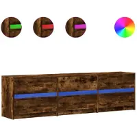 vidaXL Tv-meubel met LED 180x34x50 cm bewerkt hout gerookt eikenkleur