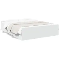 vidaXL Bedframe met lades bewerkt hout wit 160x200 cm