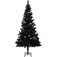 vidaXL Kunstkerstboom met standaard 180 cm PVC zwart