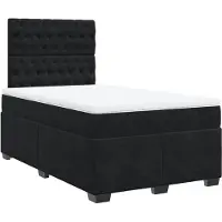 vidaXL Boxspring met matras fluweel zwart 120x200 cm