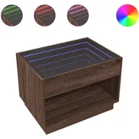 vidaXL Salontafel met Infinity LED 70x50x50 cm bruin eikenkleurig