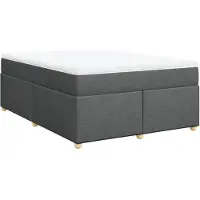 vidaXL Boxspring met matras stof donkergrijs 140x200 cm