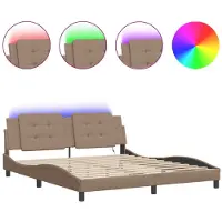 vidaXL Bedframe met LED zonder matras "Zadar" cappuccino 180x200 cm
