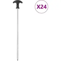vidaXL Tentharingen 24 st Ø7 mm 30 cm gegalvaniseerd staal