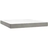 vidaXL Pocketveringmatras medium 160x220x20 cm fluweel lichtgrijs