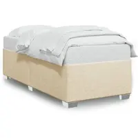 vidaXL Bedframe zonder matras 90x200 cm stof crèmekleurig