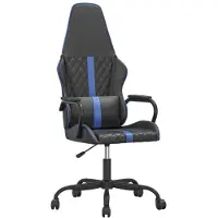 vidaXL Gamingstoel met massagefunctie, blauw en zwart, kunstleer