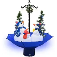 vidaXL Kerstboom sneeuwend met paraplubasis 75 cm PVC blauw