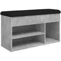 vidaXL Schoenenbank 82x32x45,5 cm bewerkt hout betongrijs