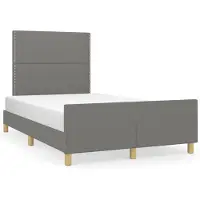 vidaXL Bedframe zonder matras 120x190 cm stof donkergrijs